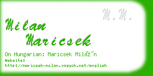 milan maricsek business card